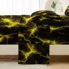 QOOMO Yellow Lightning Fitted Sheet Set Queen Size,Modern Neon Glowing