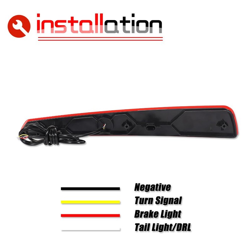 ADIIL Red Rear Bumper LED Bar Reflector Tail Brake Signal