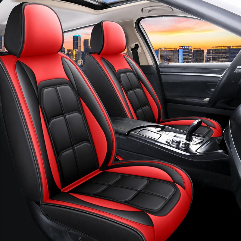 2-Piece Universal Front Car Seat Covers – Full-Cover Artificial Leather