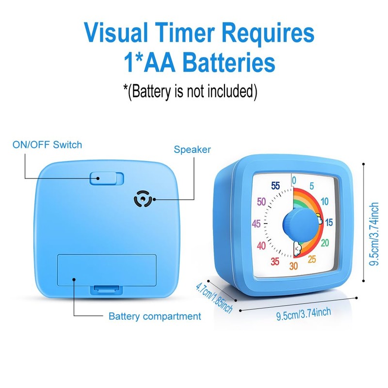 MEPHILIMIA Visual Timer for Kids & Adults, 60 Minute Rainbow