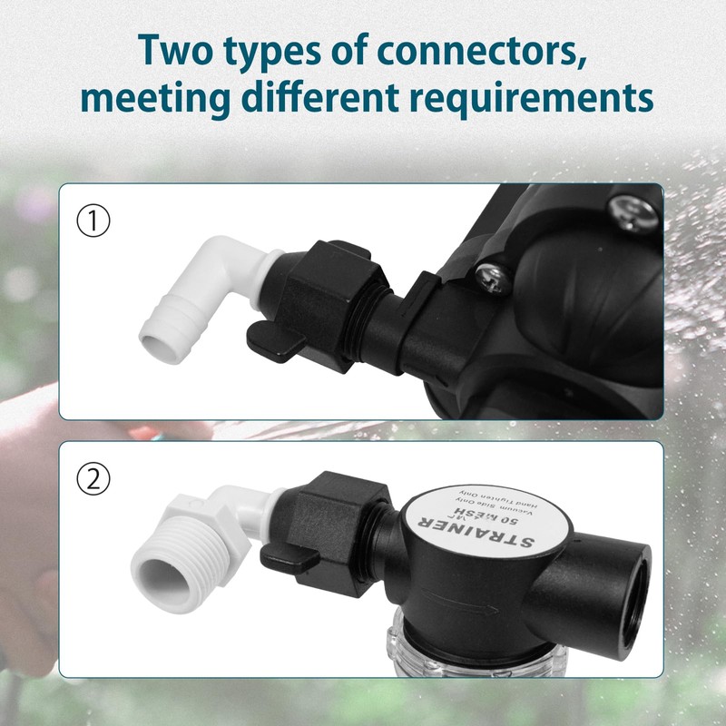 WASSERMANN RV Plumbing Parts, 1/2"NPSF-1/2"Barb and 1/2"NPSF-1/2"NPSM Elbow Swivel Adapter,