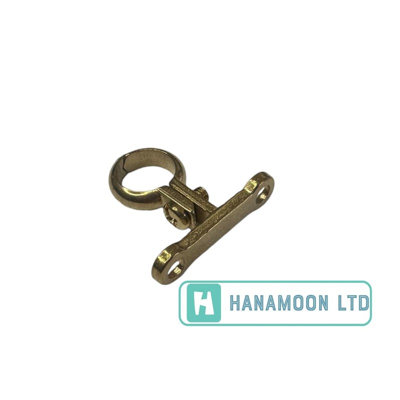 15mm Cast Brass Screw-On Pipe Bracket, Die-Cast Pipe Clip -