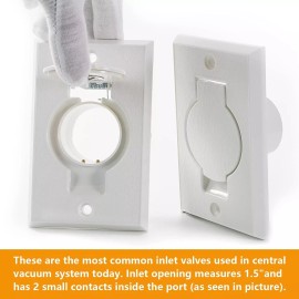 Hayden Central Vacuum Inlet-WHITE-Round Door Central Vacuum - High Quality!
