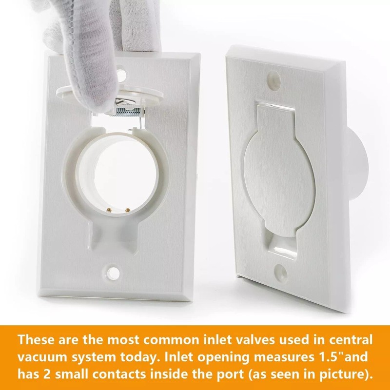 Hayden Central Vacuum Inlet-WHITE-Round Door Central Vacuum - High Quality!