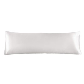 Love's cabin Body Pillow Cover, 20x54 inches Ivory White Soft Satin Body Pillow case with Envelope Closure, Silky Slip Cooling Body Pillow Pillowcases for Hair and Skin