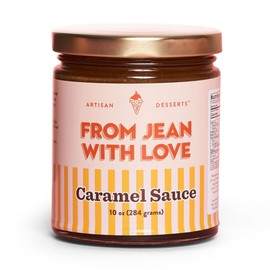 From Jean with Love Caramel Dessert Sauce – All-Natural, Handcrafted with Locally Sourced Ingredients, Rich & Creamy Caramel Flavor, No Preservatives, Perfect for Ice Cream, Pancakes & More– 10 oz Jar