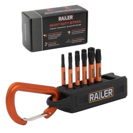 Railer 10pc 2 Inch Impact Driver Torx Bit Set - Premium S2 Steel, Star & Torx Drive System, Magnetizer Bitrail & Carabiner