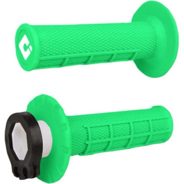ODI "V2 HALF-WAFFLE LOCK-ON" GRIPS OFFROAD MX TWIST +THROTTLE TUBE