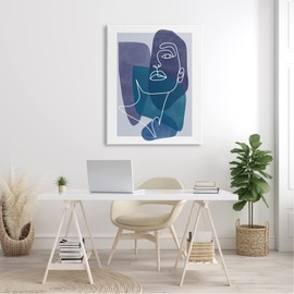 Stupell Industries Modern Line Doodle Face Bold Abstract Shapes, Design by Birch&Ink