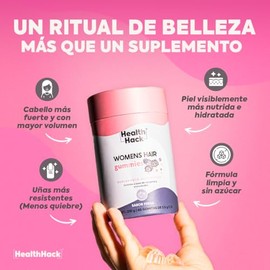 Vitaminas para el Cabello y Piel de Mujer 60 Gomitas Sin Azúcar Health Hack