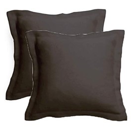 Gyulin Pack of 2 100% Cotton 300 Thread Count European Square Pillow Shams Envelope Style Pillow Cover Pillowcase Pillow Protector Cushion Cover Non Zippered Only Cover No Insert 60x60CM Black