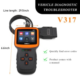 Povtii OBD2 Scanner Diagnostic Tool, OBDII I/M Readiness Reset Code Reader Scanner Battery Tester, Live Data Engine Fault Diagnostic Scan Tool for OBD2 Vehicles, Car Accessories
