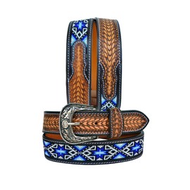 Affilare Western Genuine Leather Beaded Belt For Men and Women 30AB007-28