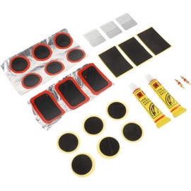 CHILDWEET 1juego Kit de Parches para Bici con Herramientas de Reparación de Neumáticos Parches de Goma Autoadhesivos Kit Completo con Palancas y Pegamento para Reparación de Llantas