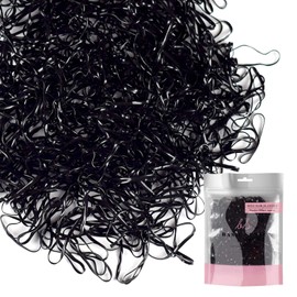 500 Multi Pack Essential Mini Hair Rubber Elastics for Kids Soft Stretchy Elastic Braiding Bands for Girl Braids, Large - Black