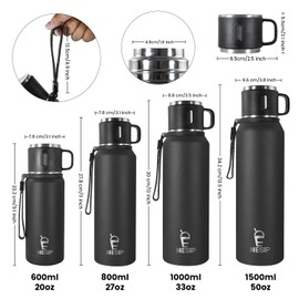 Icesip Stainless Steel Insulated Bottle, 27oz with cup Vacuum Insulated Water Bottle, Thermo for Hot Drinks/Cold Drinks,24-Hr Insulation Commute, Travel