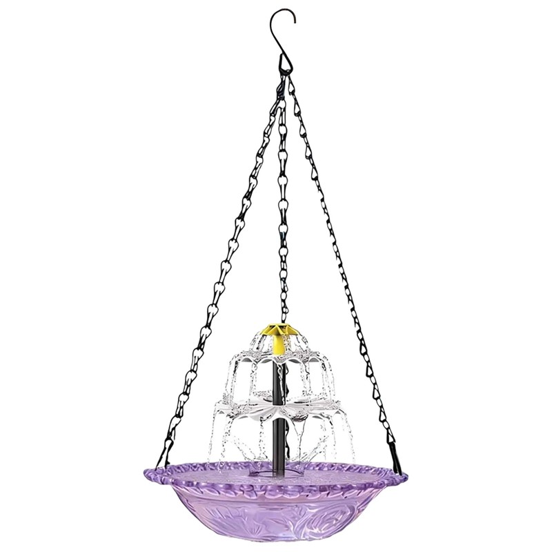 Hanging Solar Bird Bath Fountain for Garden Decor – 3-Tier