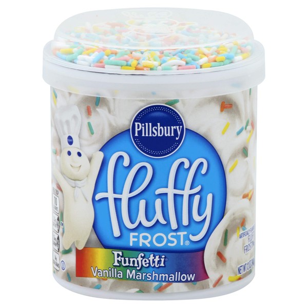 Pillsbury Fluffy Frost Funfetti - Escarcha esponjosa con sabor a malvavisco, 12 onzas