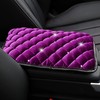 Forala 3-Pack Bling Bling Auto Center Console Pad Soft Plush Car Armrest Seat Box Cover Protector Universal Fit with Car Coasters (Purple-Plush)