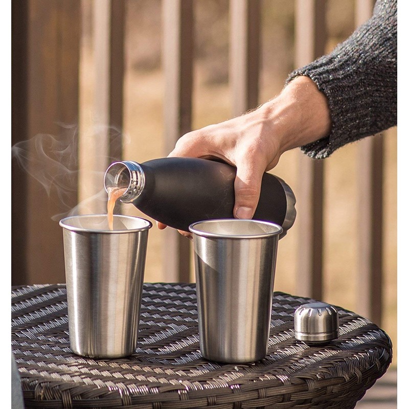 16 Ounce Stainless Steel Pint Cups - Stackable Pint Cup