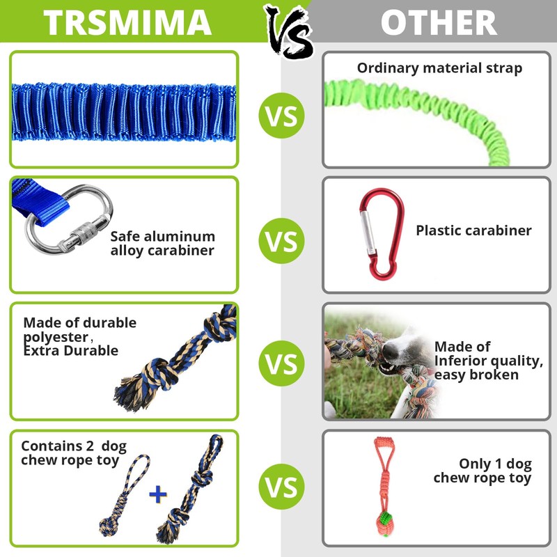 HOKINETY Dog Hanging Bungee Tug Toy: Interactive Tether Tug-of-War for