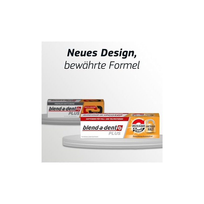 Blend-a-dent Plus Unschlagbare Bisskraft Haftcreme f√ºr Voll- und Teilprothesen, Made