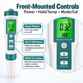 Digital Water Quality Tester with LCD Display – Portable Handheld Meter with Calibration Buffer Powders