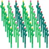 60 Pack Cactus Shaped Roller Pens Novelty Plant Gel Ink