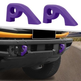 Jimen Fit for Ford Bronco 2021-2024, 2PCS Front Bumper Tow Hook Covers Protector Exterior Accessories (Purple)