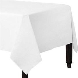 FANCYDRESSCOZ Paper Table Cover Recyclable Eco Friendly Paper Tablecover Disposable Tablecloth BIRTHDAY WEDDING CORONATION FESTIVAL (WHITE), Medium (00125)