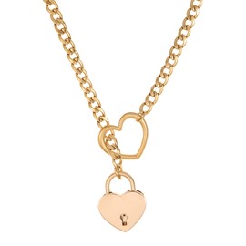 DANSOAN lust chain necklace Punk Rock Cuban Long Necklace Jewelry For Women (gold)