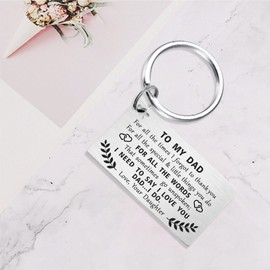 Dad Gifts from Daughter - Dad Engraved Keychian - Thank You Dad Gifts - Gifts for Dad for Birthday Father's Day from Daughter