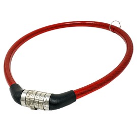 Laxzo ® Bike Lock/Bicycle Lock/High Security Cycling Lock Chain Lock with 4-Digit Code 100,000 Resettable Combinations for Bicycle Motorcycle Scooter Door in Red