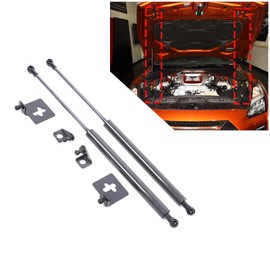 Front Hood Lift Supports Shocks Compatible with Nissan GTR R35 2008-2019, Carbon Fiber Car Front Hood Lift Supports Kit Assist Hydraulic Rod Gas Charged Strut Shock Lifting Bracket Accessories (Black)