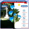 Woanger 4 Pcs Solar Flowers Cemetery Grave Decorations Outdoor LED