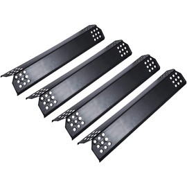 Unicook 4 Pack Porcelain Grill Heat Plate 14.56" L, Gas Grill Replacement Parts Burner Cover, Heat Shield Tents, Flavorizer Bars, Flame Tamer Guards for Gas BBQ