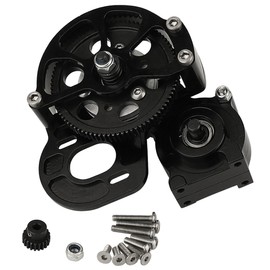RZXYLRC Full Metal Transmission Assembled Gearbox with Steel Gear Set Compatible with Axial SCX10 I II 1/10 RC Crawler Upgrade Parts,Half Open Shell