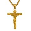 LiteVibe 14K Gold Rope Chain Crucifix Style Cross Pendant Necklace