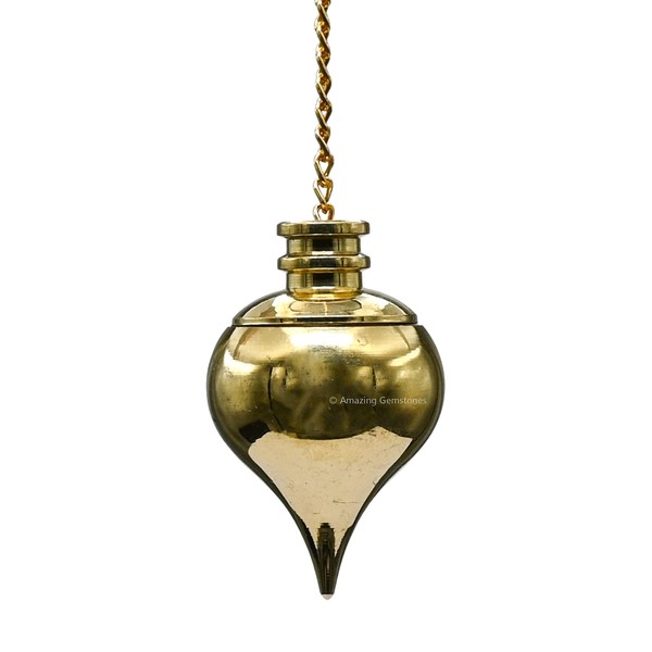 Healing Metal Pendulums for Divination, Gold Dome Cone with Point Steel Copper Pendulum High Energy Pendulo de Bronce Pendulos de Mesa MP108