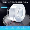 Cinta Nano Adhesiva De Doble Cara Lavable Reutilizable 20m