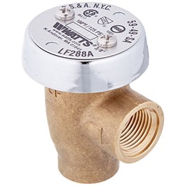 Watts LF288A 3/8" Lead-Free Brass Anti-Siphon Vacuum Breaker Backflow Preventer, Female NPT Inlet and Outlet, Silicone Disc Seat, Chrome Hood, Low-Flow Applications