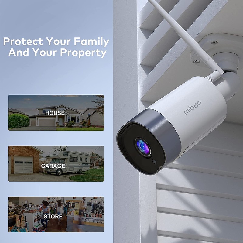 mibao CCTV Security Camera Outdoor, 1080P WiFi Security Camera, IP66