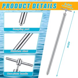 Maxdot Stainless Steel Viscous Liquid Sampler 350ml Drum Thief Sampler Sampling Probe Liquid Water Thief Samplers Without Scale for Extract Samples from Drums, Tanks, and Rail Cars, 1m/40 Inch