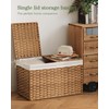 SETVSON Storage Basket with Lid Wicker Baskets for Storage with