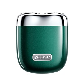 yoose Mini Electric Shaver, Alloy Portable Travel Shavers, Cordless Shaving, USB-C Rechargeable Electric Razor for Men, Dry Shave, IPX7 Waterproof, Detachable Head, Easy Cleaning, Green