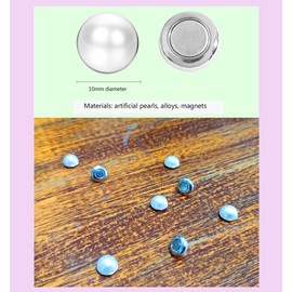 JEWSUN Bridal veil Wedding Veil Weights Magnetic Double Sided Artificial Pearls (White round pearl silver button, 12)