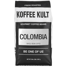 Koffee Kult Colombian Medium Roast Coffee Beans 100% Single Origin Colombia Arabica Whole Bean (Whole Bean, 80oz)