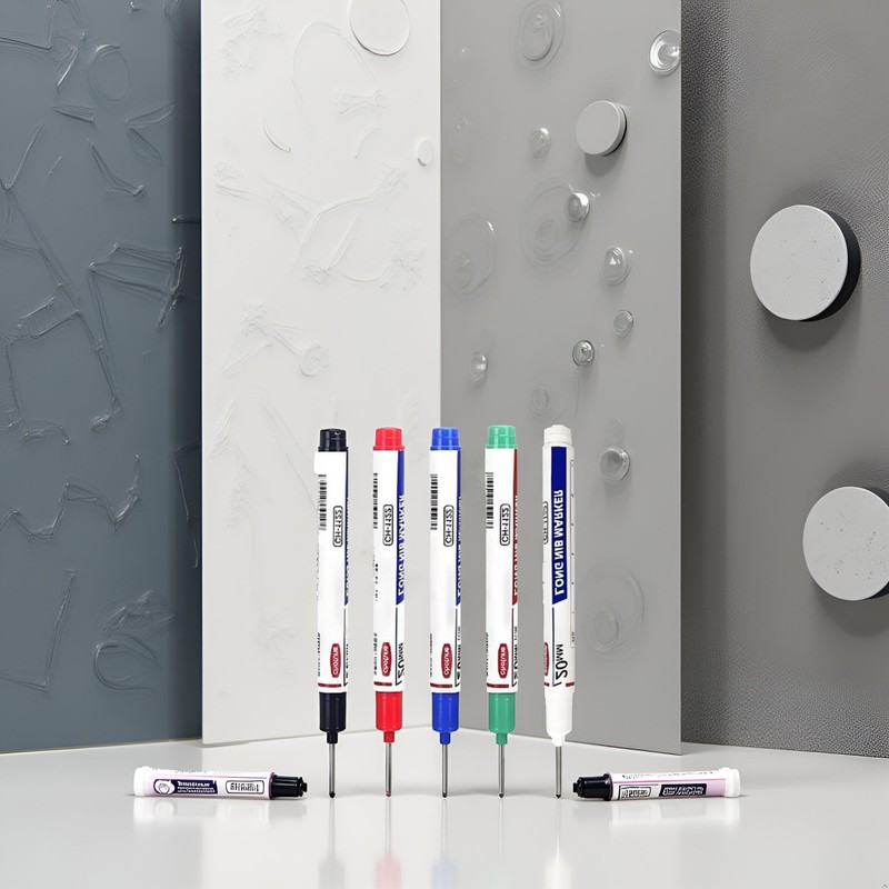 Zenarao 5Pcs Markers, Permanent Markers, Long Head Deep Hole Marker