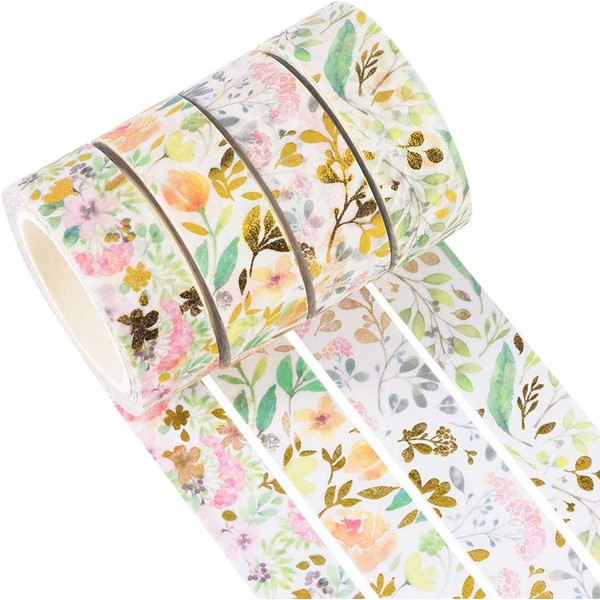 YUBX Gold Washi Tape Set VSCO Foil Decorative Tape for