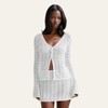 Women Crochet Knit 2 Piece Outfits Set Summer Cover Up